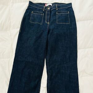 CAbi Venice Dark Blue Wide Leg Jeans size 12. New
